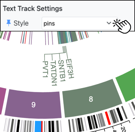 Non-overlapping text pins